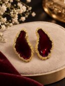 Burgundy Garnet Statement Earrings
