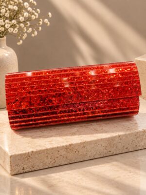 Ruby Rouge Structured Clutch