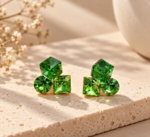 Emerald Geometry Earrings