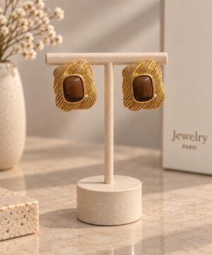 Chocolate Textured Statement Earrings