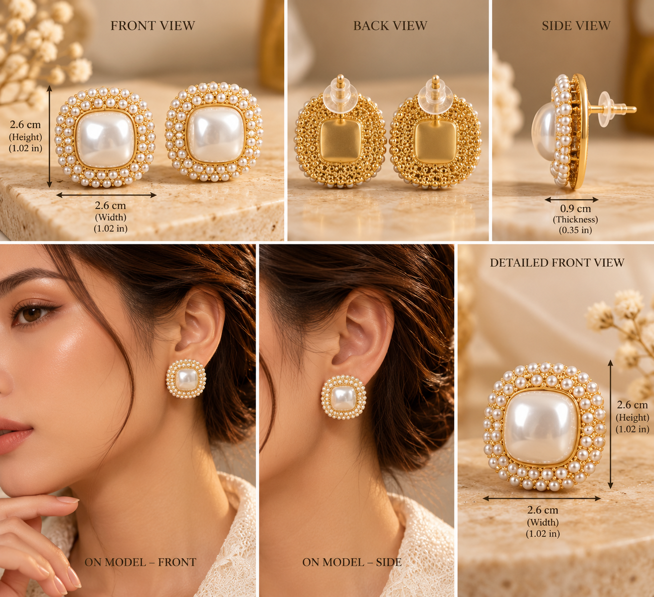 Pearl Empress Statement Earrings - Image 3