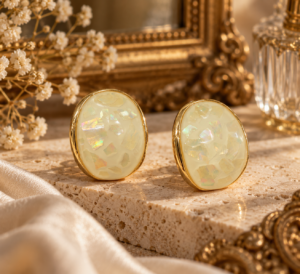 Opal Mosaic Oval Stud Earrings