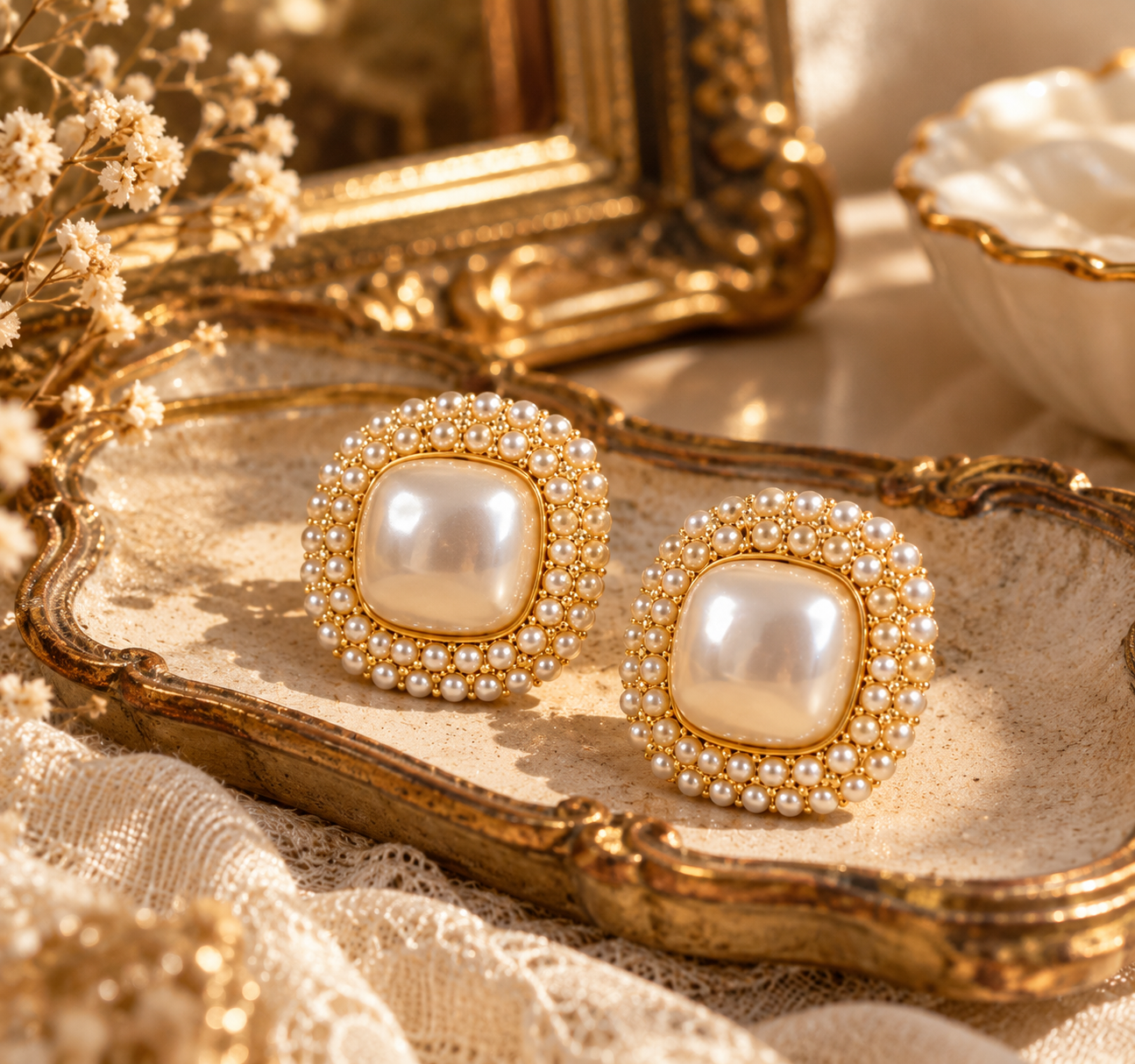 Pearl Empress Statement Earrings - Image 2