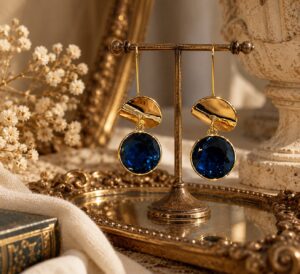 Midnight Sapphire Drop Earrings